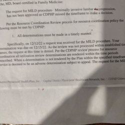 Ferrillo Martin Do - proof that he didn't send in the authorization request until 3 days before the procedure even though my final consult was on 11/16