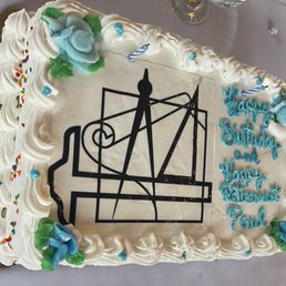 Perfect company logo. Delicious vanilla cake with canoli filling.