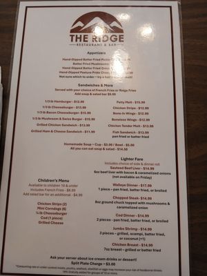 Menu photo 1 The Ridge La Crosse, WI