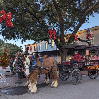 City Market - Savannah City Market decorated for Christmas 2023. Horse and carriage rides. - Art Galleries Near Me - Savannah, Georgia City Market - Savannah City Market decorated for Christmas 2023. Horse and carriage rides. - Art Galleries Near Me - Savannah, Georgia