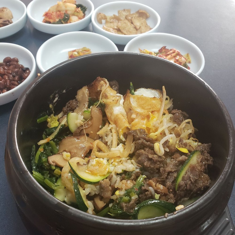 Kim's Korean - Bibimbap after I crushed the egg - Korean Near Me - Harrison, Ohio Kim's Korean - Bibimbap after I crushed the egg - Korean Near Me - Harrison, Ohio