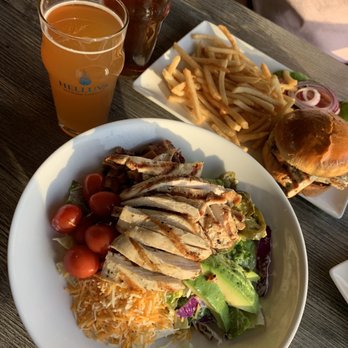 HELLUVA Brewing Company - BBQ Ranch Salad Bowl and All American Burger with chicken - Brewpubs Near Me - Chandler, Arizona HELLUVA Brewing Company - BBQ Ranch Salad Bowl and All American Burger with chicken - Brewpubs Near Me - Chandler, Arizona