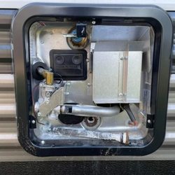 BlackSheep RV - Flush that water heater and inspect the Anode Rod once a year. Havasu water is bad!