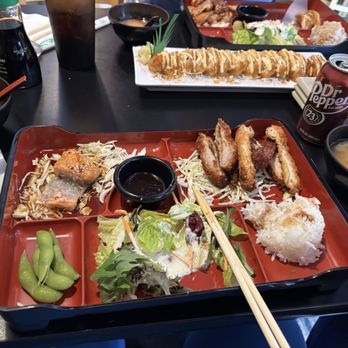 Hanabi Sushi - Salmon teriyaki and chicken katsu bento box - Japanese Near Me - Concord, California Hanabi Sushi - Salmon teriyaki and chicken katsu bento box - Japanese Near Me - Concord, California
