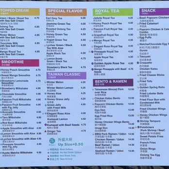 T4 Tea For One - Drinks menu as of January 22, 2022 - Bubble Tea Near Me - Walnut Creek, California