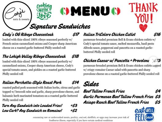 Menu photo 2 Codys Nazareth, PA