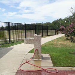 Steeplechase Park - Water fountain right outside the fenced area, with an attached hose :)