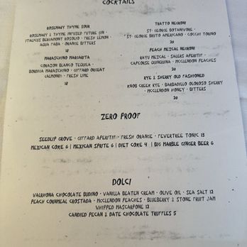 Tratto - Menu - Italian Near Me - Phoenix, Arizona