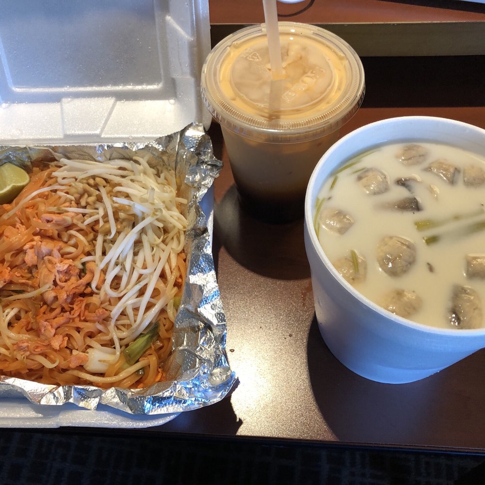 Pad Thai, Tom Kha Soup, and Thai Ice Tea Pad Thai, Tom Kha Soup, and Thai Ice Tea