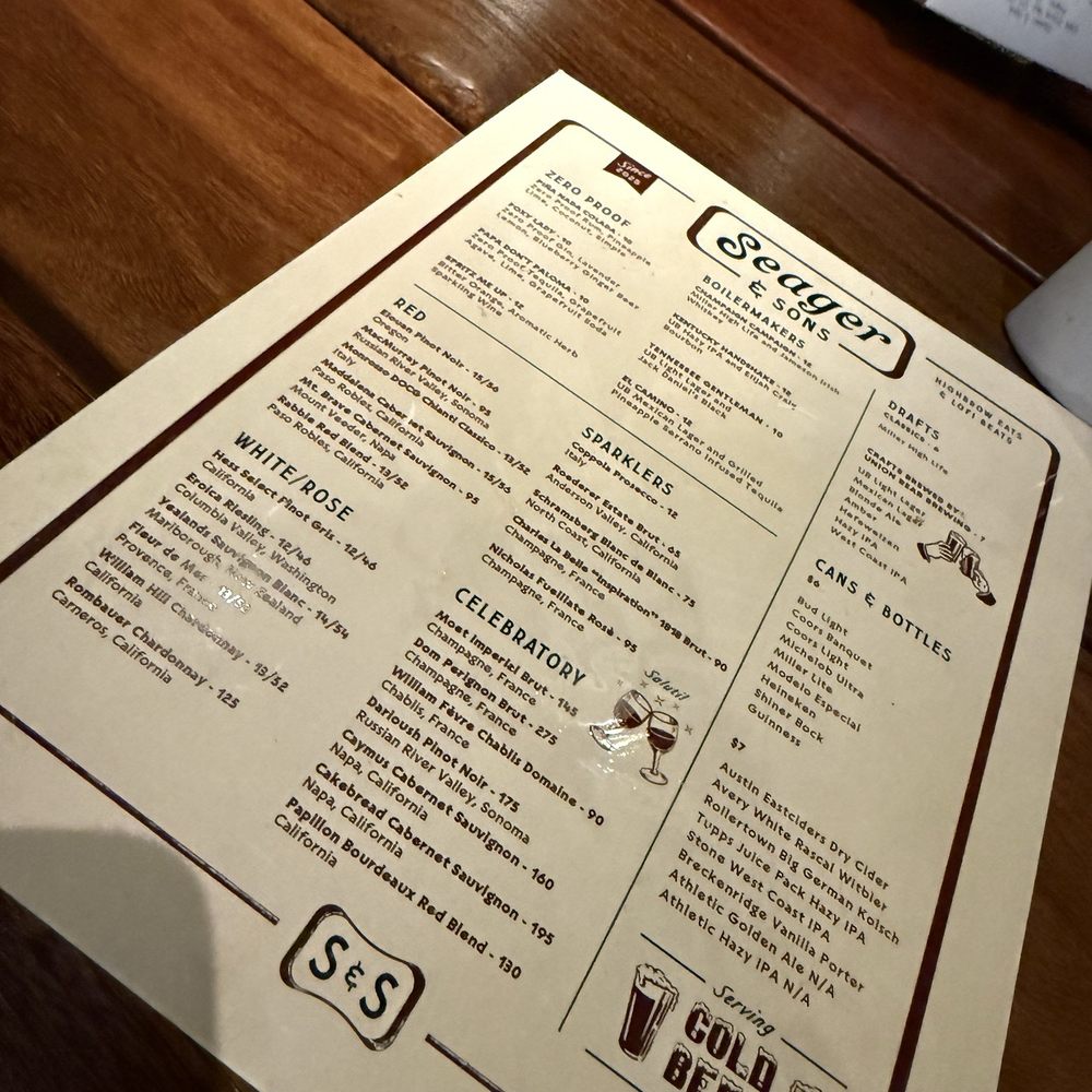 Seager & Sons - The drinks - Pizza Near Me - Plano, Texas Seager & Sons - The drinks - Pizza Near Me - Plano, Texas