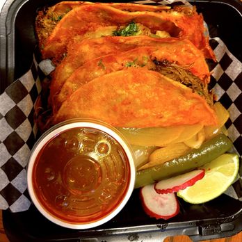 Tequileros Taqueria - QuesabirrIa tacos with consume - Mexican Near Me - Fontana, California Tequileros Taqueria - QuesabirrIa tacos with consume - Mexican Near Me - Fontana, California