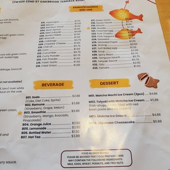 Ton-Ichi Ramen - Menu - Ramen Near Me - Oakbrook Terrace, Illinois