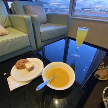 The House - Pumpkin soup and dessert with a mimosa - Airport Lounges Near Me - Mascot, NSW