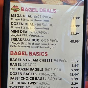 Big Apple Bagels - Menu as of 2/18/2026 - Bagels Near Me - Grafton, Wisconsin