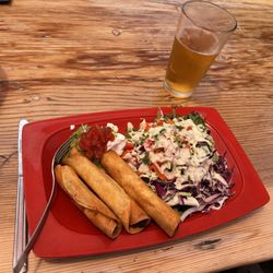 Chicken Taquitos & salad