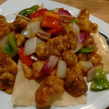 The 6 Cafe & Restaurant - Sweet and sour pork with pineapple $10.95 (no blueberries, as not in season). - Chinese Near Me - Markham, Ontario The 6 Cafe & Restaurant - Sweet and sour pork with pineapple $10.95 (no blueberries, as not in season). - Chinese Near Me - Markham, Ontario