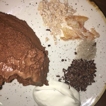 Little Donkey - Chocolate Mousse! Great tasting but the lump of mousse on the dish just doesn't look very appealing, this dish can use better presentation. - Tapas/Small Plates Near Me - Cambridge, Massachusetts