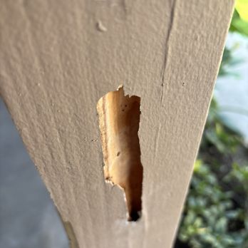 Wix Solutions - BEFORE - More damage around the pillar - Handyman Near Me Wix Solutions - BEFORE - More damage around the pillar - Handyman Near Me