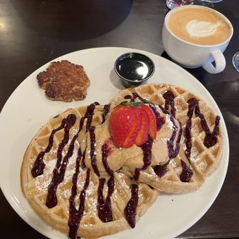 Art House Cafe - PB&J waffle - New American Near Me - Tacoma, Washington Art House Cafe - PB&J waffle - New American Near Me - Tacoma, Washington