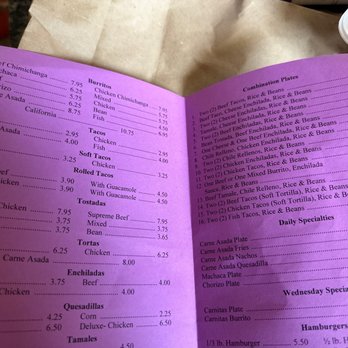 Maritza's Mexican Food - Menu, but Maritza said the prices are Not updated!!!! - Mexican Near Me - San Diego, California