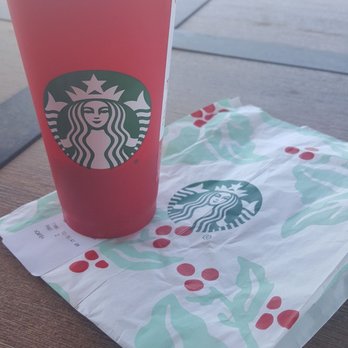 Starbucks - Reusable holiday red cup- free with purchase of holiday drink November 2. Chestnut praline latte & a festive bag for a breakfast sandwich. - Coffee & Tea Near Me - El Dorado Hills, California Starbucks - Reusable holiday red cup- free with purchase of holiday drink November 2. Chestnut praline latte & a festive bag for a breakfast sandwich. - Coffee & Tea Near Me - El Dorado Hills, California