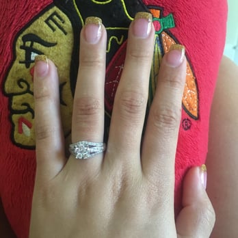 Nail Circle - Pink and white with gold powder instead of the white! Raymond did an amazing job!!! - Nail Salons Near Me - Lake Zurich, Illinois Nail Circle - Pink and white with gold powder instead of the white! Raymond did an amazing job!!! - Nail Salons Near Me - Lake Zurich, Illinois