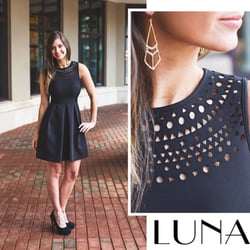 Luna - Stars in the sky don't shine as bright as you! Dress: Amanda Uprichard Earrings: Alexis Bittar