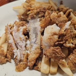 Fried mystery fish plate Fried mystery fish plate