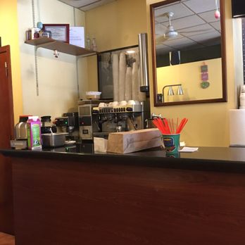 Caffe Chicco - a coffee shop counter with a mirror - Sandwiches Near Me - Philadelphia, Pennsylvania