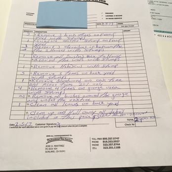 Professional Tree Service - The estimate Jose gave me where it says clean up the leaves from backyard and he left all the trash there BEAWARE - Landscaping Near Me Professional Tree Service - The estimate Jose gave me where it says clean up the leaves from backyard and he left all the trash there BEAWARE - Landscaping Near Me