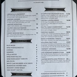 The Experience at Lakeside - 2023 Bar Menu