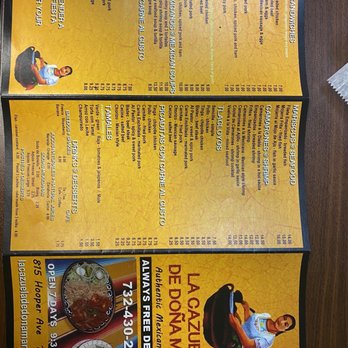 La Cazuela De Doña Mary - Menu - Mexican Near Me - Toms River, New Jersey