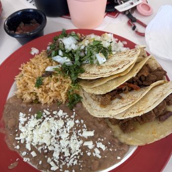Tortilleria El Molinito - Taco Plate - All Fajita Tacos W/ Beans & Rice $12.99 - Mexican Near Me - Rowlett, Texas Tortilleria El Molinito - Taco Plate - All Fajita Tacos W/ Beans & Rice $12.99 - Mexican Near Me - Rowlett, Texas