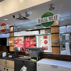 Butcher halal meat counter