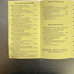 Tasty Thai - Menu
