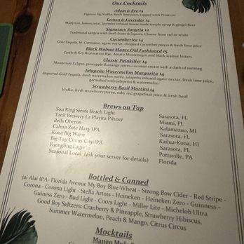The Cottage - Cocktail menu - New American Near Me - Sarasota, Florida The Cottage - Cocktail menu - New American Near Me - Sarasota, Florida