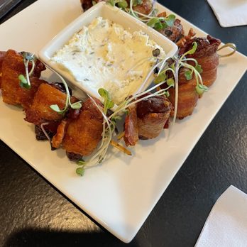 SaltRock Brewing - Bacon wrapped dates with herbed goat cheese spread - Breweries Near Me - Lansing, Michigan