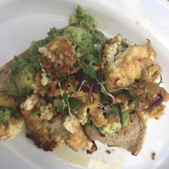 Sibling by Pushkin's - Vegan avocado toast with tofu scramble. Very filling!!! - New American Near Me - Sacramento, California Sibling by Pushkin's - Vegan avocado toast with tofu scramble. Very filling!!! - New American Near Me - Sacramento, California