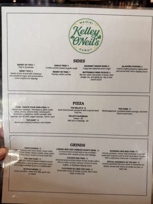 Menu photo 1 Kelley O'Neil's Honolulu, HI Menu photo 1 Kelley O'Neil's Honolulu, HI