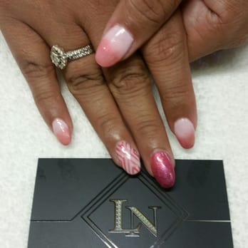 Lacquer Nails & Spa - My new nails  very excited.... first time I got almond shape - Nail Salons Near Me - Corona, California