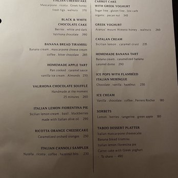 Taboo Cancun - Dessert menu - Mediterranean Near Me - Cancún, ROO
