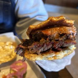 J's Smokehouse - Husbands beef brisket sandwich- they don't skimp!