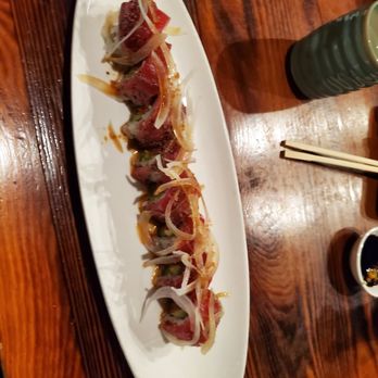 Ahi Ahi Sushi Bar & Grill - Sushi with onion topping - Japanese Near Me - Foothill Ranch, California