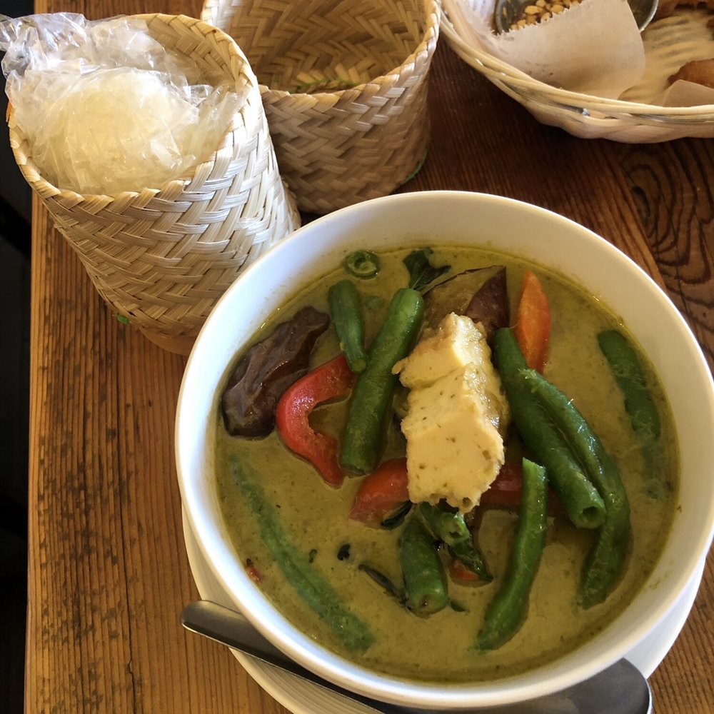 Yimm - Green curry with eggplant and sticky rice - Thai Near Me - Oakland, California Yimm - Green curry with eggplant and sticky rice - Thai Near Me - Oakland, California