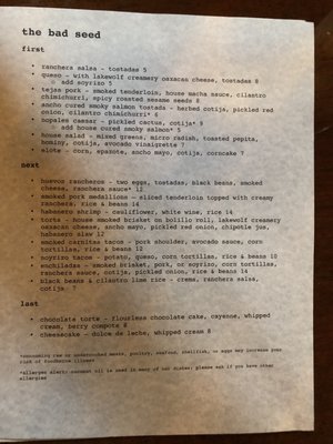 Menu photo 6 The Bad Seed Spokane, WA