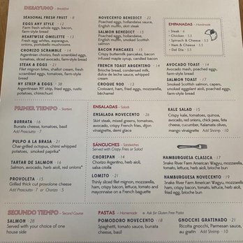 Novecento - Menu - Argentine Near Me - Doral, Florida