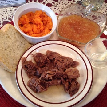 Trail Days Cafe and Museum - Buffalo dinner with sweet potatoes and homemade apple sauce. Very tasty! - Diners Near Me - Council Grove, Kansas Trail Days Cafe and Museum - Buffalo dinner with sweet potatoes and homemade apple sauce. Very tasty! - Diners Near Me - Council Grove, Kansas