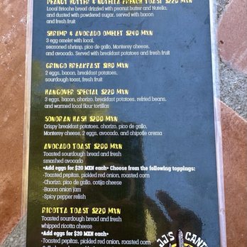 JJs Cantina - Menu Feb 2024 - Pubs Near Me - Bahía la Choya, SON
