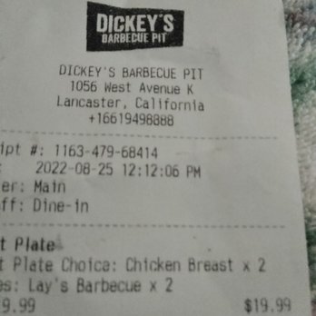 Dickey's Barbecue Pit - Lancaster - Expensive - Barbeque Near Me - Lancaster, California