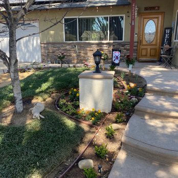 American Masonry & General Contracting - Bullnose stamped concrete with stucco pilaster, poured in place cap to match - Masonry/Concrete Near Me - Simi Valley, California American Masonry & General Contracting - Bullnose stamped concrete with stucco pilaster, poured in place cap to match - Masonry/Concrete Near Me - Simi Valley, California